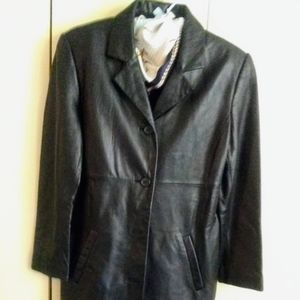 Jones New York buttery leather long coat